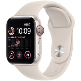 Apple Watch Series SE 2 (2022) GPS 44 mm - Aluminium Zilver - Sportbandje Sterrenlicht