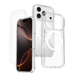 Hoesje iPhone 17 Pro Max en 2 beschermende schermen - TPU - Transparant
