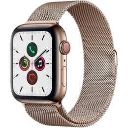 Apple Watch (Series 5) 2019 GPS + Cellular 40 mm - Roestvrij staal Goud - Milanees bandje Goud