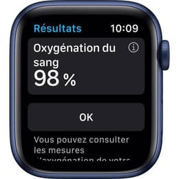 Apple Watch (Series 6) 2020 GPS + Cellular 44 mm - Aluminium Blauw - Sportbandje Blauw