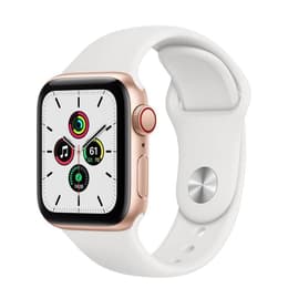 Apple Watch (Series 6) 2020 GPS 40 mm - Roestvrij staal Goud - Sportbandje Wit