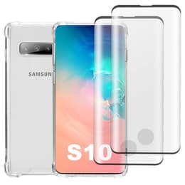 Hoesje Galaxy S10 en 2 beschermende schermen - Gerecycled plastic - Transparant