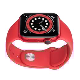 Apple Watch Series 6 (2020) GPS + Cellular 44 mm - Aluminium Rood - Sportbandje Rood