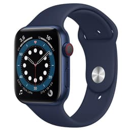 Apple Watch (Series 6) 2020 GPS + Cellular 44 mm - Aluminium Blauw - Sport armband Blauw