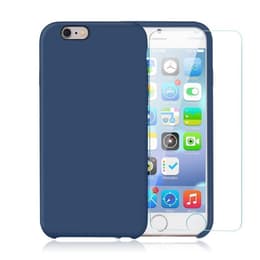 Hoesje iPhone 6 Plus/6S Plus en 2 beschermende schermen - Silicone - Kobaltblauw