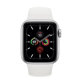 Apple Watch (Series 5) 2019 GPS 44 mm - Aluminium Zilver - Sport armband Wit