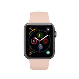 Apple Watch (Series 4) 2018 GPS 44 mm - Aluminium Spacegrijs - Sport armband Roze