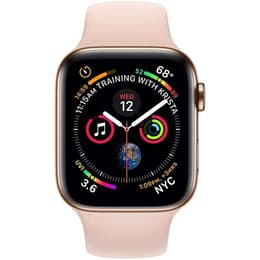 Apple Watch (Series 4) 2018 GPS + Cellular 44 mm - Goud - Sport armband Rozenkwarts