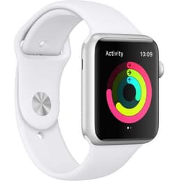 Apple Watch (Series 3) 2017 GPS 42 mm - Aluminium Zilver - Sport armband Wit