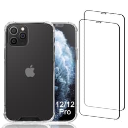 Hoesje iPhone 12/iPhone 12 Pro en 2 beschermende schermen - Gerecycled plastic - Transparant