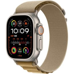 Apple Watch Ultra 2 (2023) GPS + Cellular 49 mm - Titanium Naturel titanium - Alpine-bandje Sterrenlicht