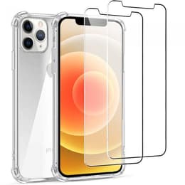 Hoesje iPhone 12/iPhone 12 Pro en 2 beschermende schermen - TPU - Transparant