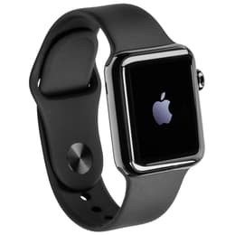 Apple Watch (Series 1) 2016 GPS 42 mm - Roestvrij staal Zwart - Sport armband Zilver