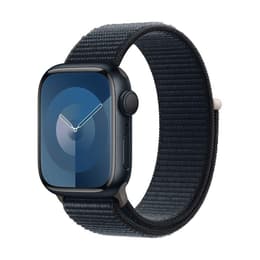 Apple Watch Series 9 (2023) GPS + Cellular 41 mm - Aluminium Midnight - Geweven sportbandje Blauw