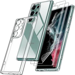 Hoesje Galaxy S23 Ultra en 2 beschermende schermen - TPU - Transparant