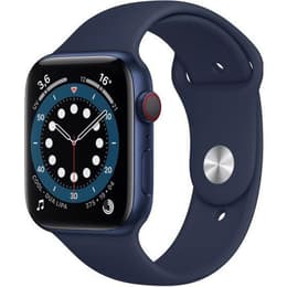 Apple Watch (Series 6) 2020 GPS + Cellular 44 mm - Aluminium Blauw - Milanees bandje Blauw