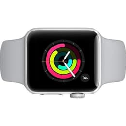 Apple Watch (Series 5) 2019 GPS 44 mm - Roestvrij staal Zilver - Sportbandje Wit