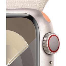 Apple Watch Series 9 (2023) GPS 41 mm - Aluminium Sterrenlicht - Geweven sportbandje Sterrenlicht