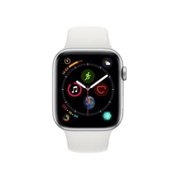 Apple Watch (Series 4) 2018 GPS + Cellular 44 mm - Roestvrij staal Zilver - Sportbandje Wit