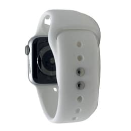 Apple Watch (Series 4) 2018 GPS + Cellular 44 mm - Roestvrij staal Zilver - Sportbandje Wit