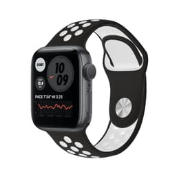 Apple Watch Series 6 (2020) GPS 44 mm - Aluminium Spacegrijs - Sportbandje van Nike Zwart/Wit
