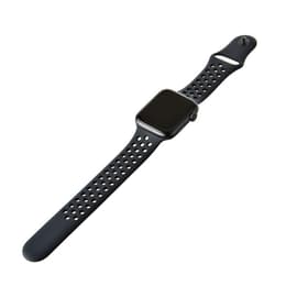 Apple Watch (Series 6) 2020 GPS 44 mm - Aluminium Spacegrijs - Sportbandje van Nike Zwart/Wit