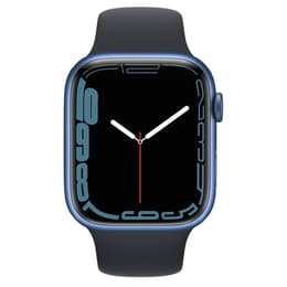Apple Watch Series 7 (2021) GPS + Cellular 45 mm - Aluminium Blauw - Sportbandje Zwart