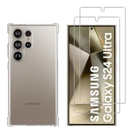 Hoesje Samsung Galaxy S24 ULTRA en 2 beschermende schermen - TPU - Transparant