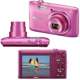 Compactcamera Coolpix S3600 - Roze + Nikon Nikkor 8X Wide Optical Zoom 25-200mm f/3.7-6.6 f/3.7-6.6
