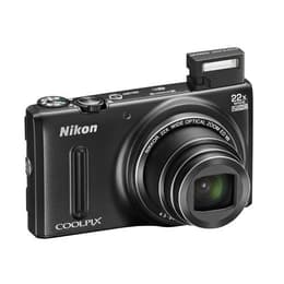 Compact - Nikon CoolPix S9600 - Zwart + Nikon Nikkor 22X Wide optical zoom 25-300mm f/3.4-6.3 ED VR