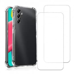 Hoesje Galaxy A14 en 2 beschermende schermen - TPU - Transparant