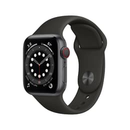 Apple Watch (Series 6) 2020 GPS + Cellular 40 mm - Aluminium Spacegrijs - Geweven sportbandje Zwart