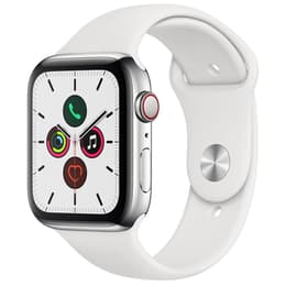 Apple Watch (Series 5) 2019 GPS + Cellular 40 mm - Roestvrij staal Zilver - Sportbandje Wit