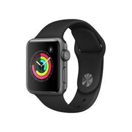 Apple Watch (Series 3) 2017 GPS 38 mm - Aluminium Spacegrijs - Sportbandje Zwart