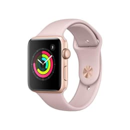 Apple Watch (Series 3) 2017 GPS 42 mm - Aluminium Goud - Sportbandje Roze