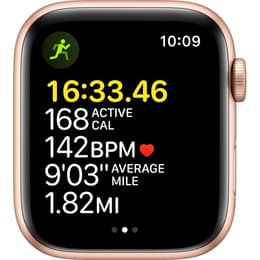 Apple Watch Series SE 1 (2020) GPS 44 mm - Aluminium Goud - Sportbandje Sterrenlicht