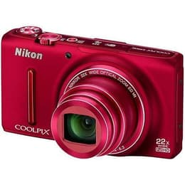 Compactcamera CoolPix S9500 - Rood + Nikon Nikkor 22X Wide Optical Zoom ED VR 25-550mm f/3.4-6.3 f/3.4-6.3