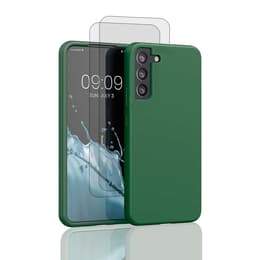 Hoesje Galaxy S22+ en 2 beschermende schermen - Silicone - Groen