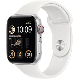 Apple Watch Series SE 2 (2022) GPS + Cellular 44 mm - Aluminium Zilver - Sportbandje Wit
