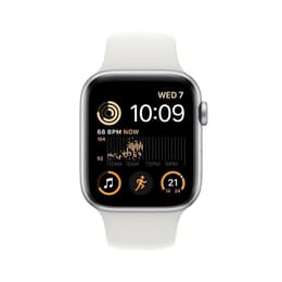 Apple Watch Series SE 2 (2022) GPS + Cellular 44 mm - Aluminium Zilver - Sportbandje Wit