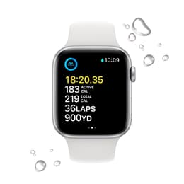 Apple Watch Series SE 2 (2022) GPS + Cellular 44 mm - Aluminium Zilver - Sportbandje Wit
