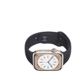 Apple Watch Series 8 (2022) GPS 45 mm - Aluminium Sterrenlicht - Sportbandje Zwart