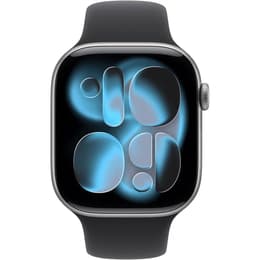 Apple Watch (2025) GPS 46 mm - Aluminium Spacegrijs - Sportbandje Zwart
