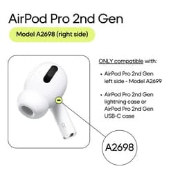 Apple Rechter oorstuk (Lightning MagSafe) - AirPods Pro 2e generatie (2022) - Wit (A2698)