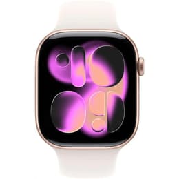 Apple Watch (2025) GPS 46 mm - Aluminium Roségoud - Sportbandje Wit
