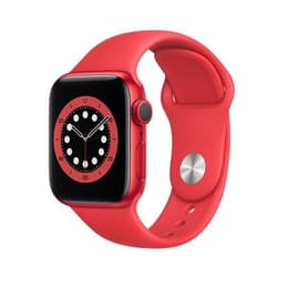Apple Watch (Series 6) 2020 GPS + Cellular 44 mm - Aluminium Rood - Sportbandje Rood