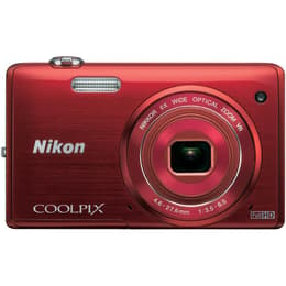 Compactcamera Coolpix S5200 - Rood + Nikon Nikkor 6x Wide Optical Zoom 26-156mm f/3.5-6.5 VR f/3.5-6.5