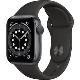 Apple Watch (Series 6) 2020 GPS 44 mm - Aluminium Spacegrijs - Geweven sportbandje Zwart
