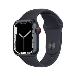 Apple Watch (Series 7) 2021 GPS + Cellular 41 mm - Aluminium Zwart - Sportbandje Zwart