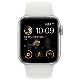 Apple Watch (Series SE) 2022 GPS 44 mm - Aluminium Zilver - Sportbandje Wit